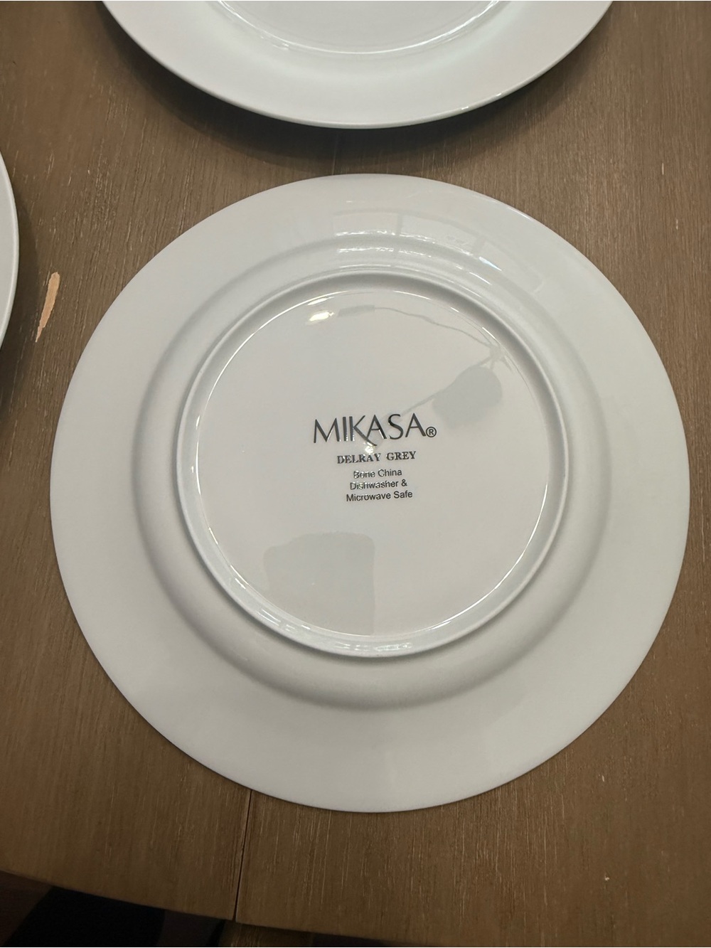 Mikasa Delray Grey White bone china Dinner Plate set of 6